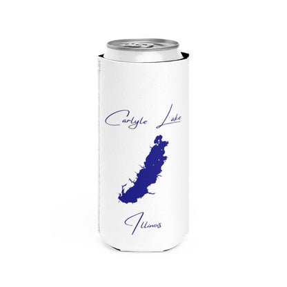 Illinois  Carlyle  Lake  Slim  Can  Koozie  front  position  view  from  front  white.webp