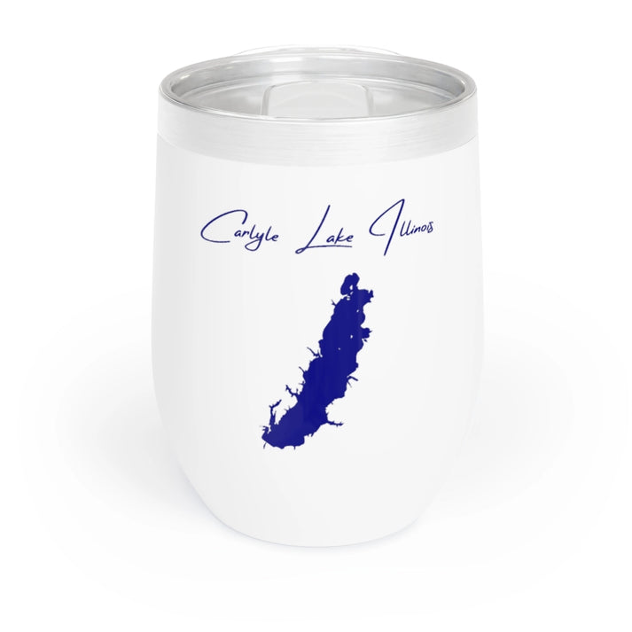 Illinois  Carlyle  Lake  Wine  Tumbler  front  position  view  from  front  white.webp