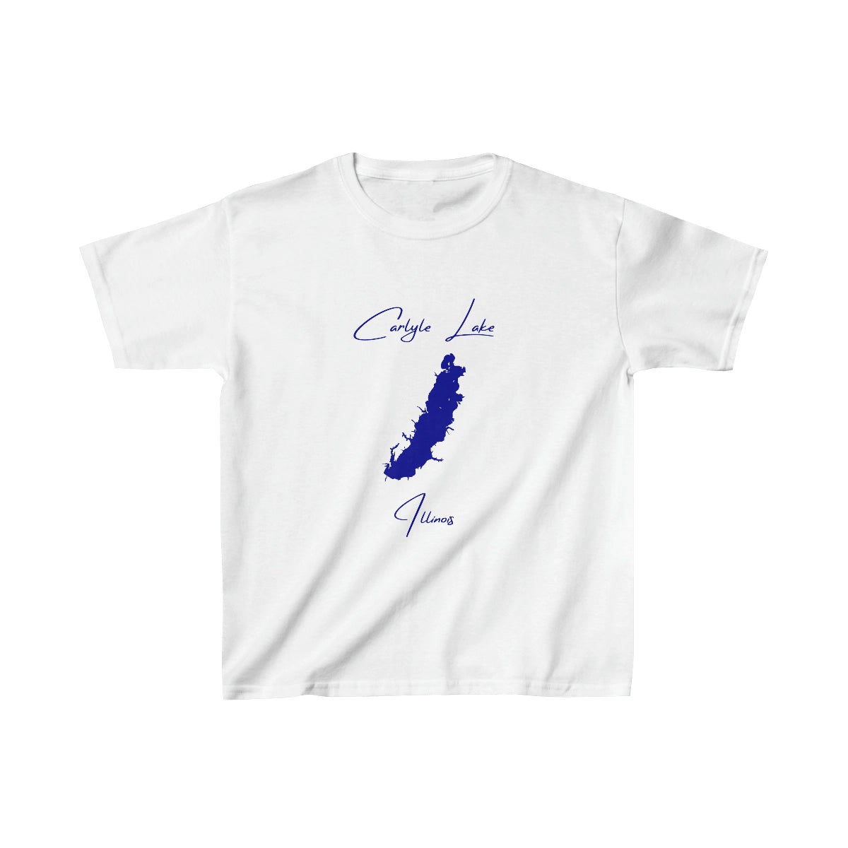Illinois  Carlyle  Lake  Youth  T-shirt  front  position  view  from  front  white.webp