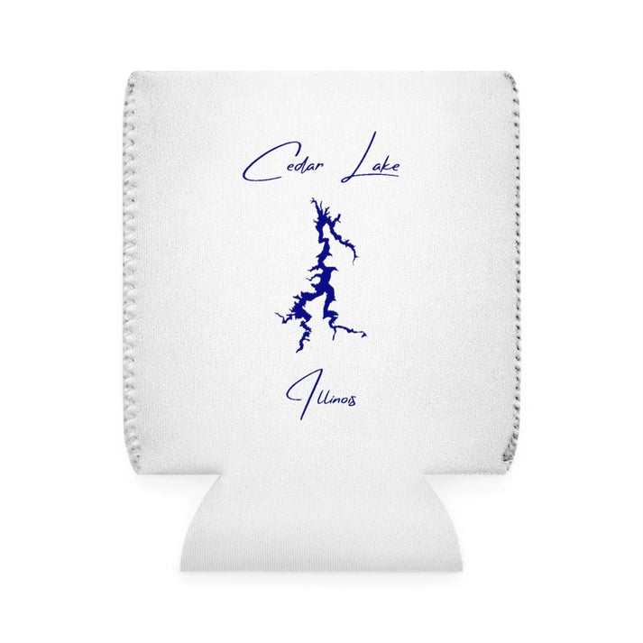 Illinois  Cedar  Lake  Can  Koozie  front  position  view  from  front-1  white.webp