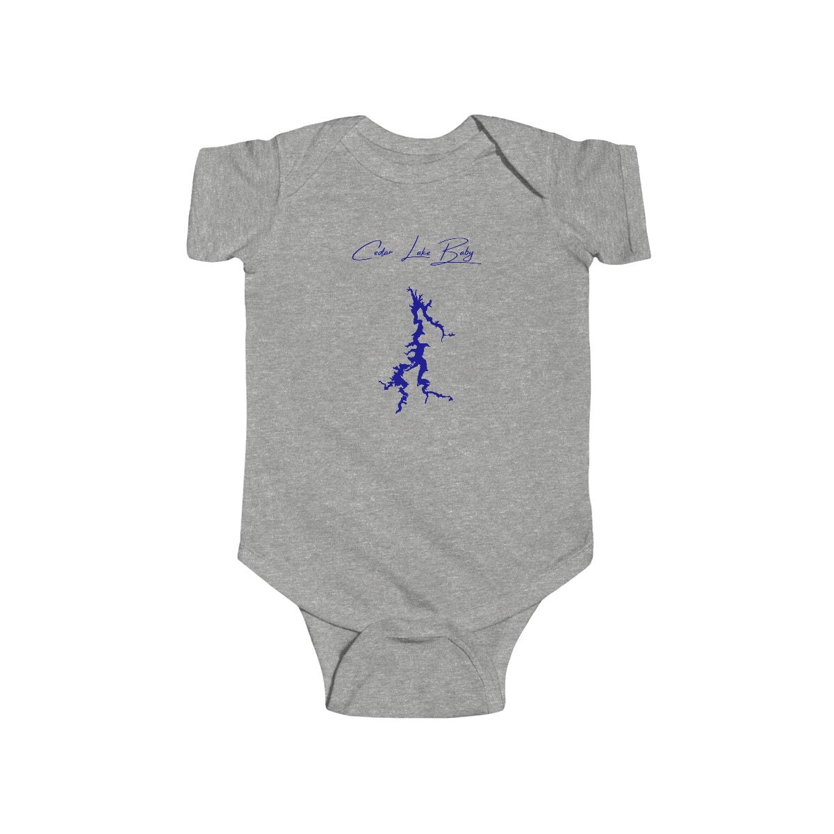Illinois  Cedar  Lake  Onesie  front  position  view  from  front  heather.webp