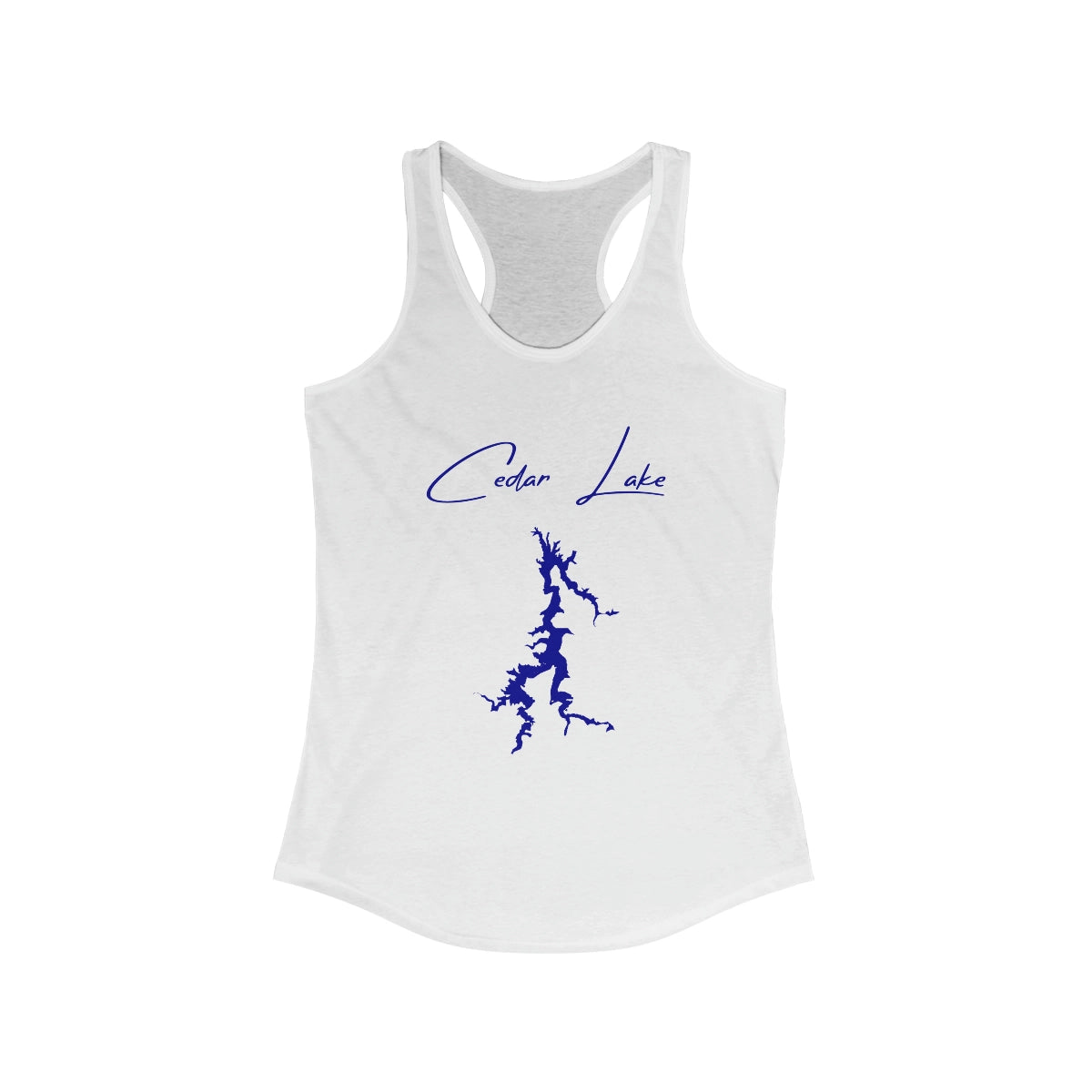 Illinois  Cedar  Lake  Racerback-Tank  front  position  view  from  front  solid  white.webp