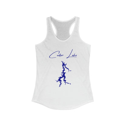 Illinois  Cedar  Lake  Racerback-Tank  front  position  view  from  front  solid  white.webp