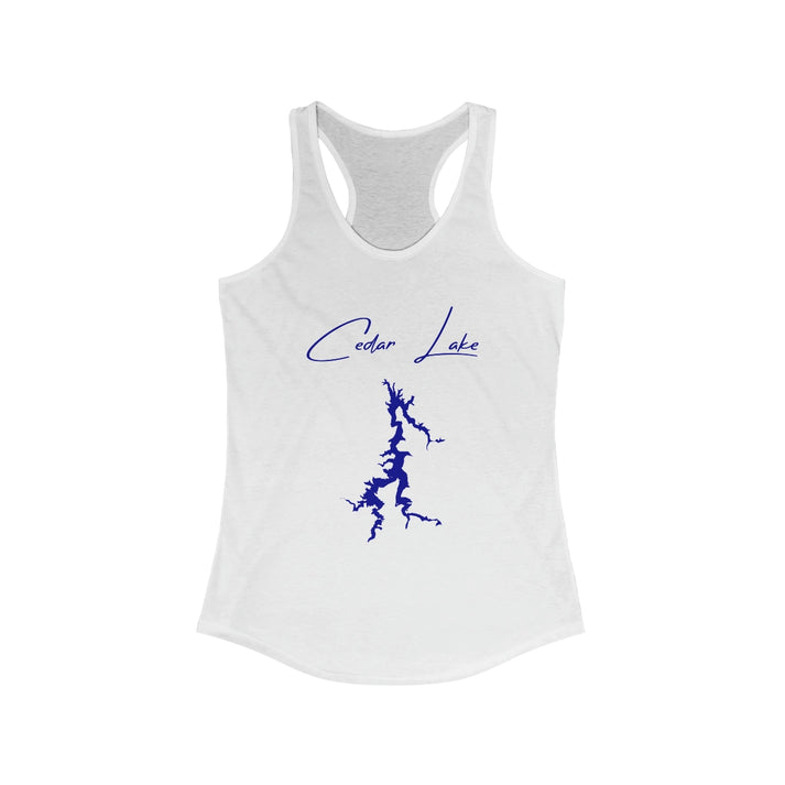 Illinois  Cedar  Lake  Racerback-Tank  front  position  view  from  front  solid  white.webp