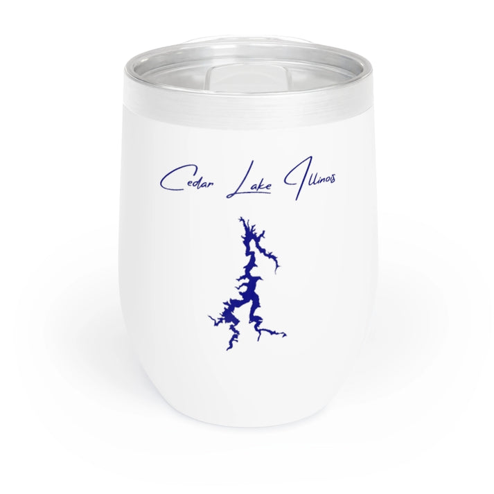 Illinois  Cedar  Lake  Wine  Tumbler  front  position  view  from  front  white.webp