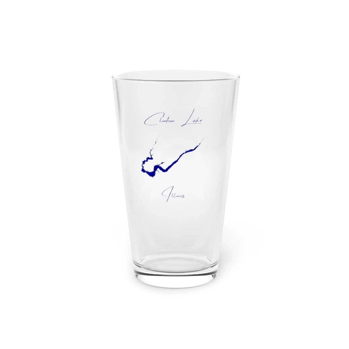 Illinois  Clinton  Lake  16oz  Pint  Glass  front  position  view  from  front  16oz.webp