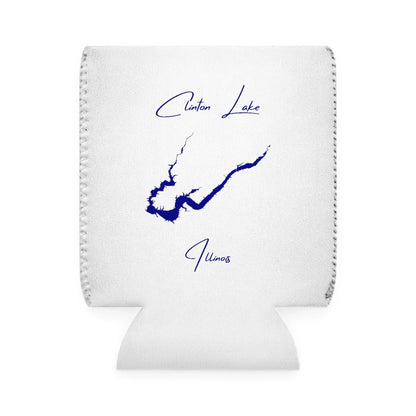 Illinois  Clinton  Lake  Can  Koozie  front  position  view  from  front-1  white.webp
