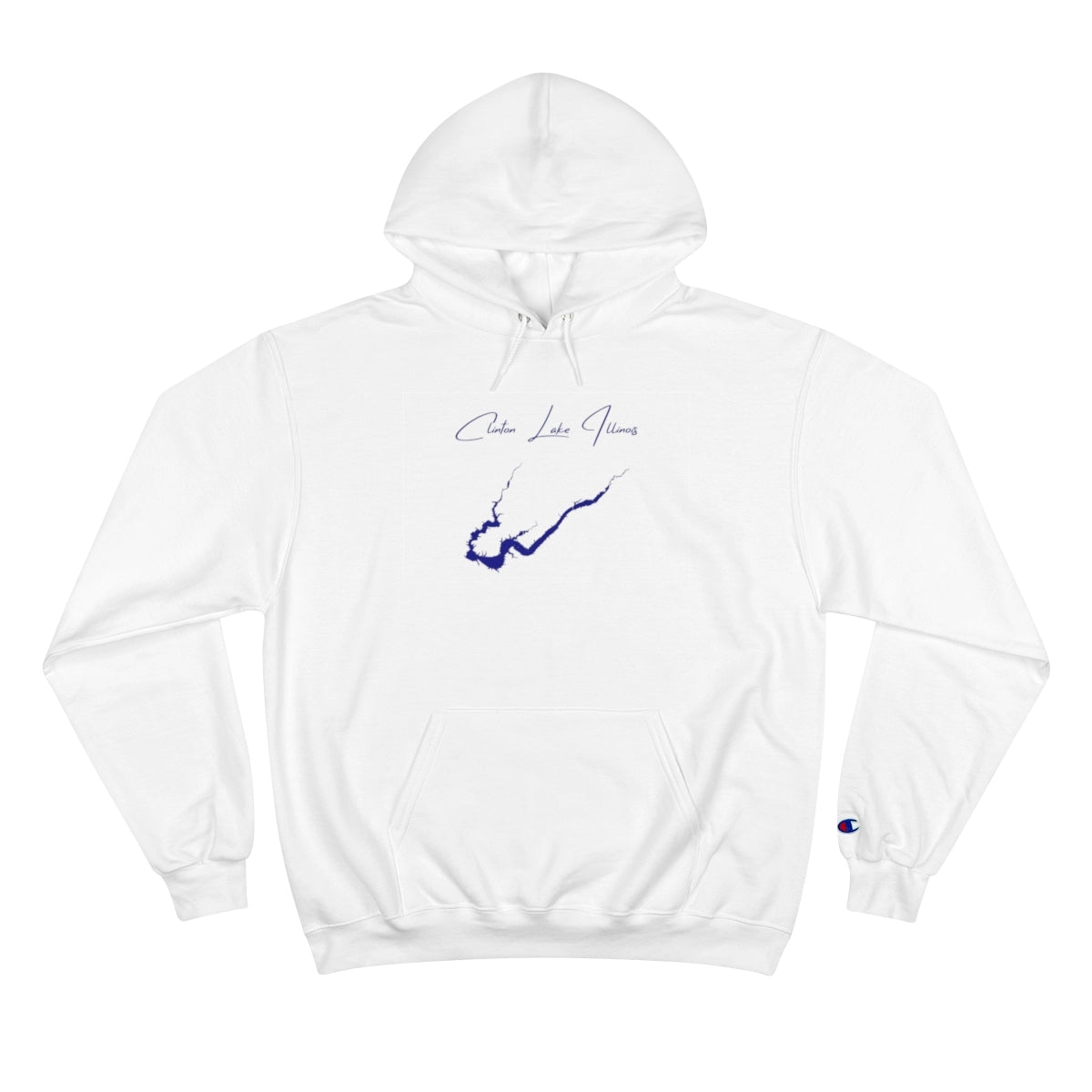 Illinois  Clinton  Lake  Hoodie  front  position  view  from  front  white.webp
