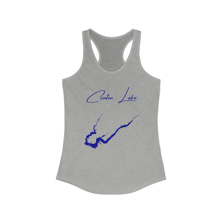 Illinois  Clinton  Lake  Racerback-Tank  front  position  view  from  front  heather  grey.webp