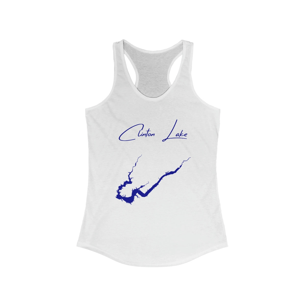 Illinois  Clinton  Lake  Racerback-Tank  front  position  view  from  front  solid  white.webp