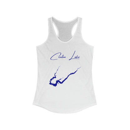 Illinois  Clinton  Lake  Racerback-Tank  front  position  view  from  front  solid  white.webp