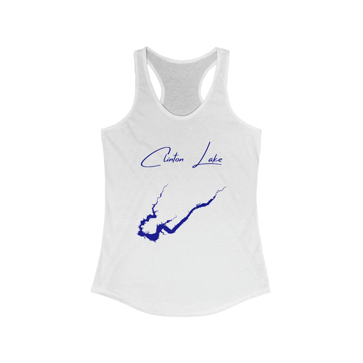 Illinois  Clinton  Lake  Racerback-Tank  front  position  view  from  front  solid  white.webp