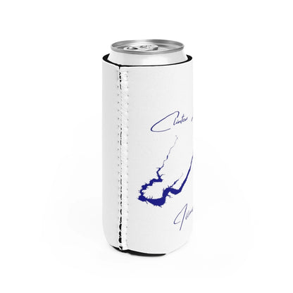 Illinois  Clinton  Lake  Slim  Can  Koozie  all  position  view  from  right  white.webp