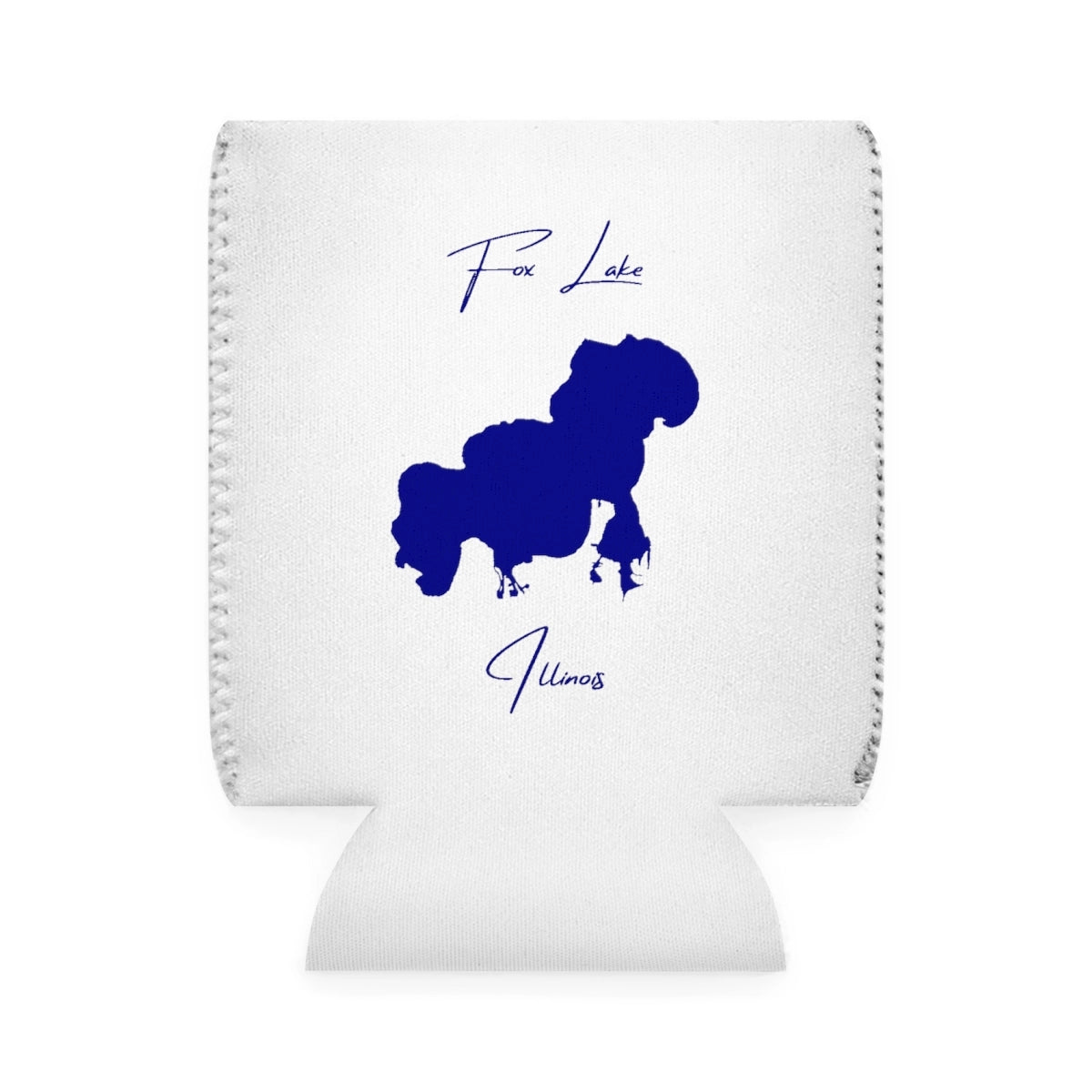 Illinois  Fox  Lake  Can  Koozie  front  position  view  from  front-1  white.webp