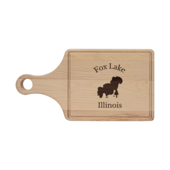 Illinois  Fox  Lake  Engraved  Cutting  Board  front  position  view  from  front  maple.webp