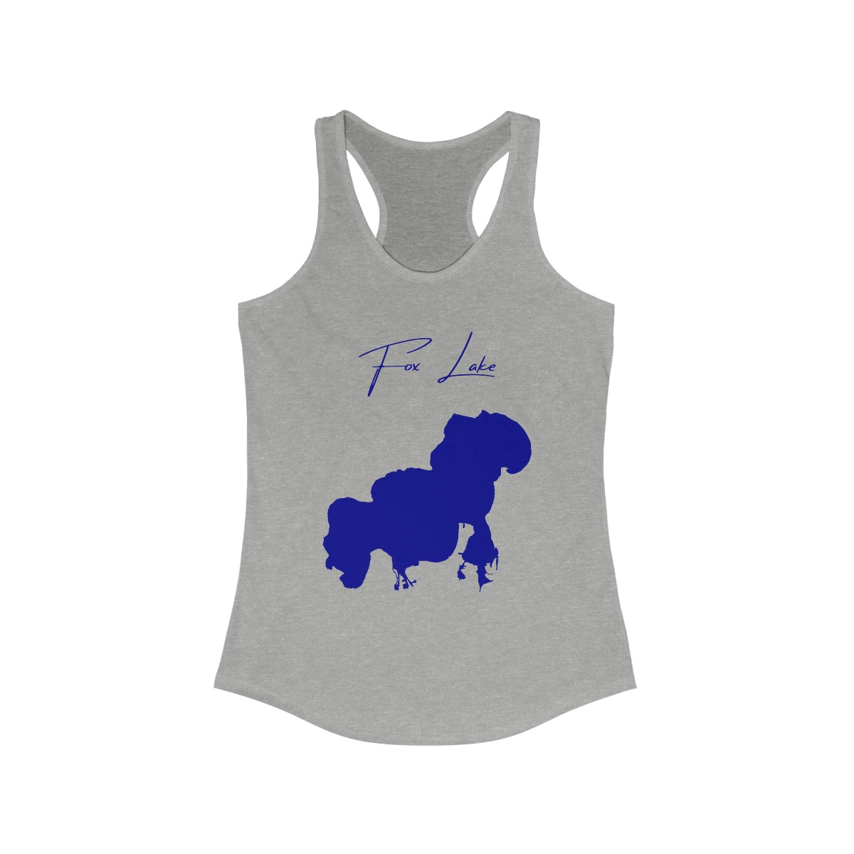 Illinois  Fox  Lake  Racerback-Tank  front  position  view  from  front  heather  grey.webp
