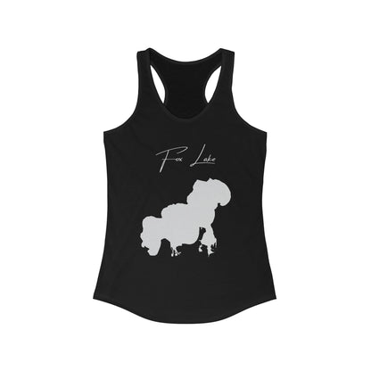 Illinois  Fox  Lake  Racerback-Tank  front  position  view  from  front  solid  black.webp