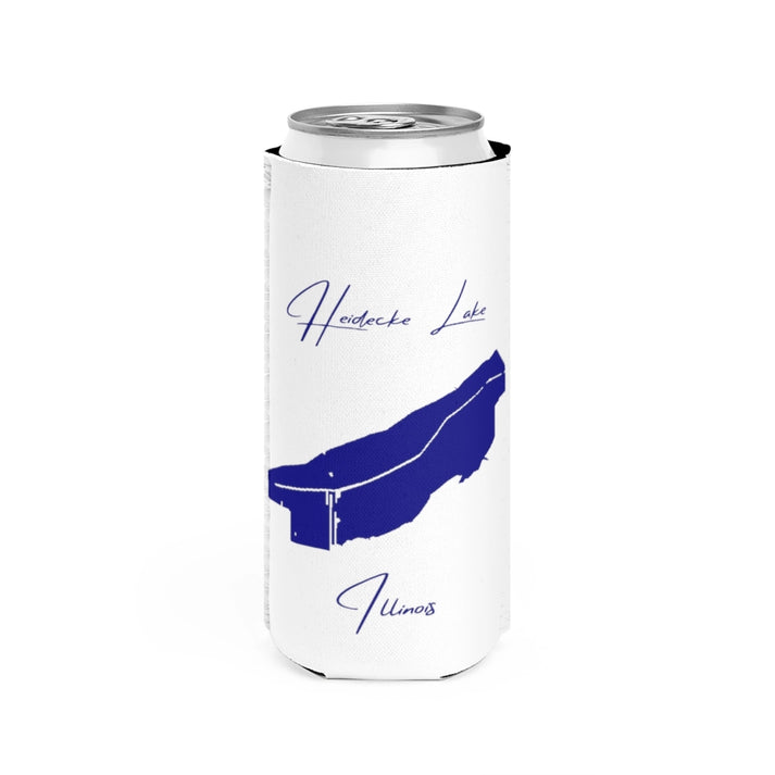 Illinois  Heidecke  Lake  Slim  Can  Koozie  front  position  view  from  front  white.webp