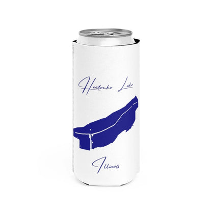 Illinois  Heidecke  Lake  Slim  Can  Koozie  front  position  view  from  front  white.webp