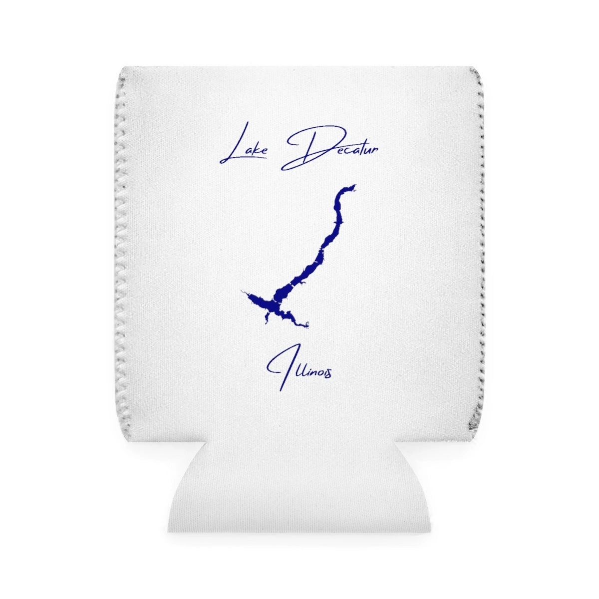 Illinois  Lake  Decatur  Can  Koozie  front  position  view  from  front-1  white.webp