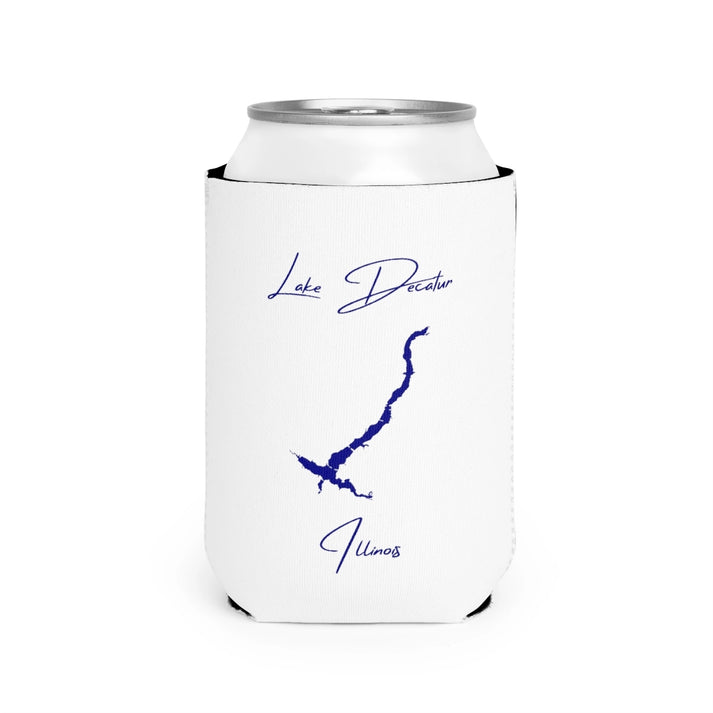 Illinois  Lake  Decatur  Can  Koozie  front  position  view  from  front-2  white.webp