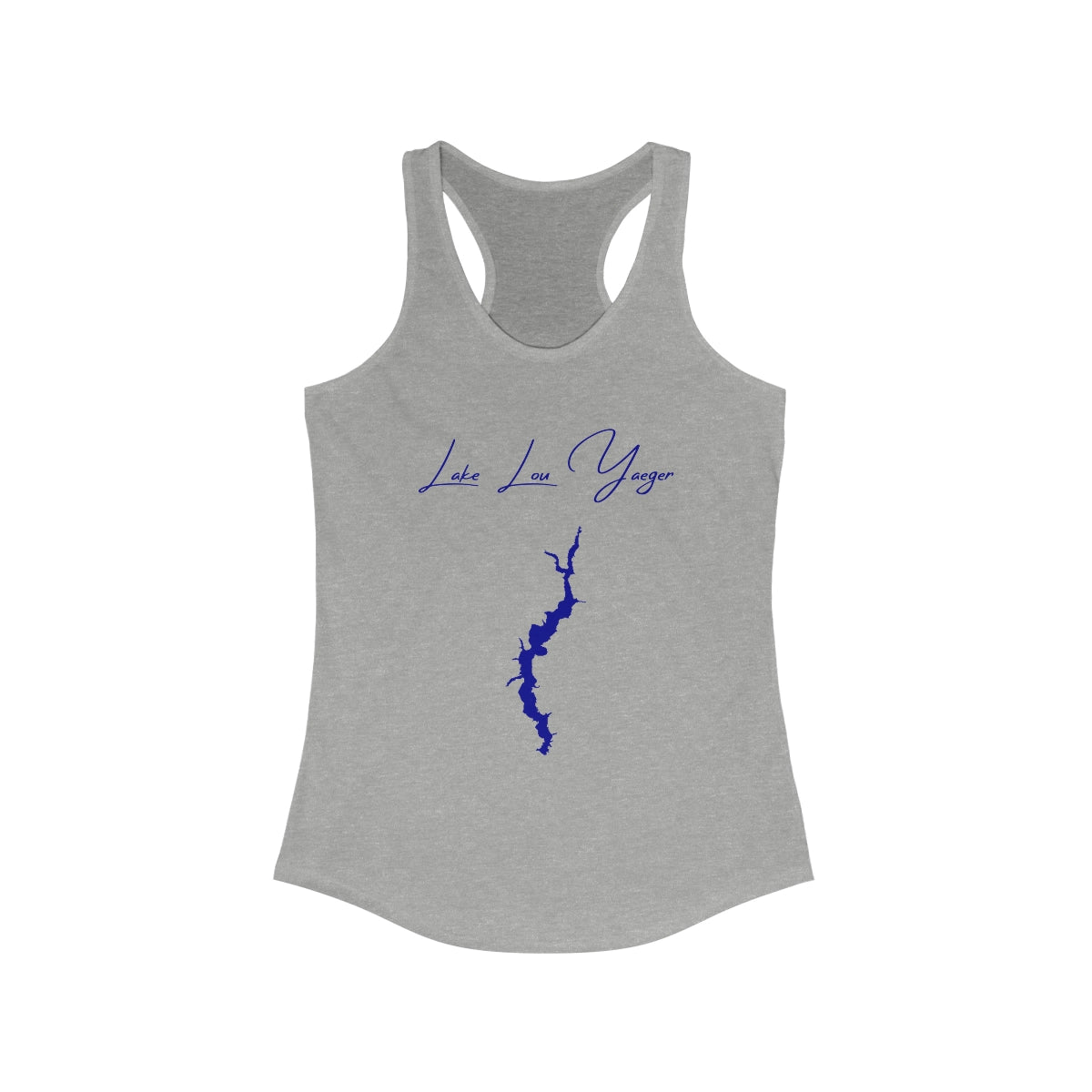 Illinois  Lake  Lou  Yaeger  Racerback-Tank  front  position  view  from  front  heather  grey.webp
