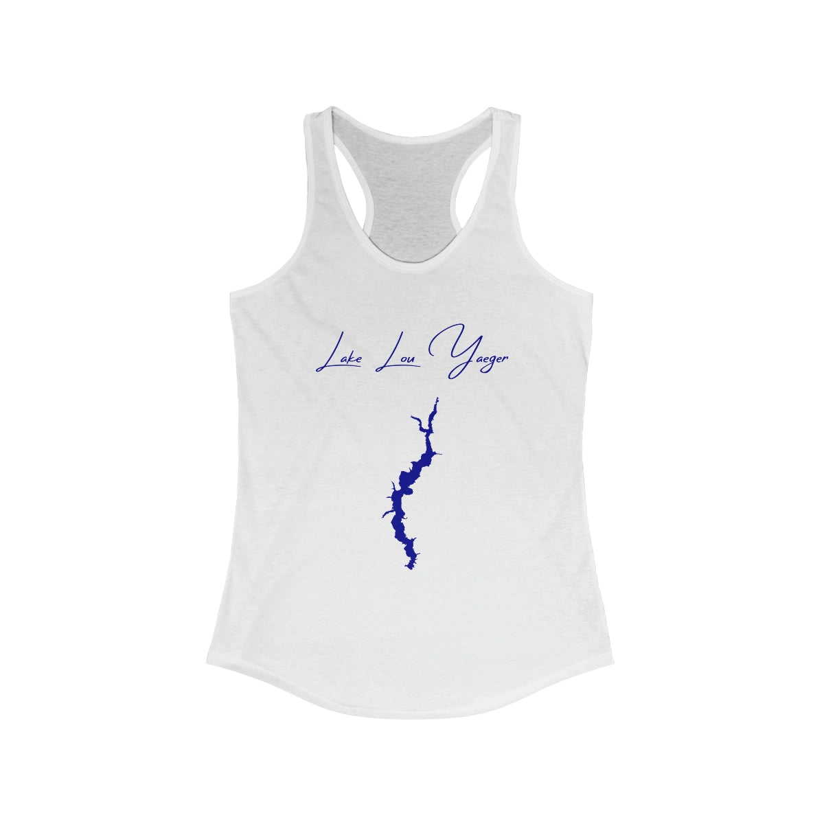 Illinois  Lake  Lou  Yaeger  Racerback-Tank  front  position  view  from  front  solid  white.webp