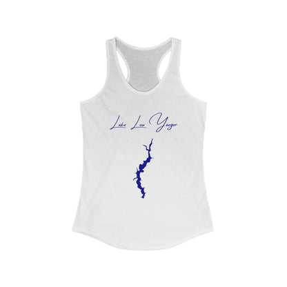 Illinois  Lake  Lou  Yaeger  Racerback-Tank  front  position  view  from  front  solid  white.webp