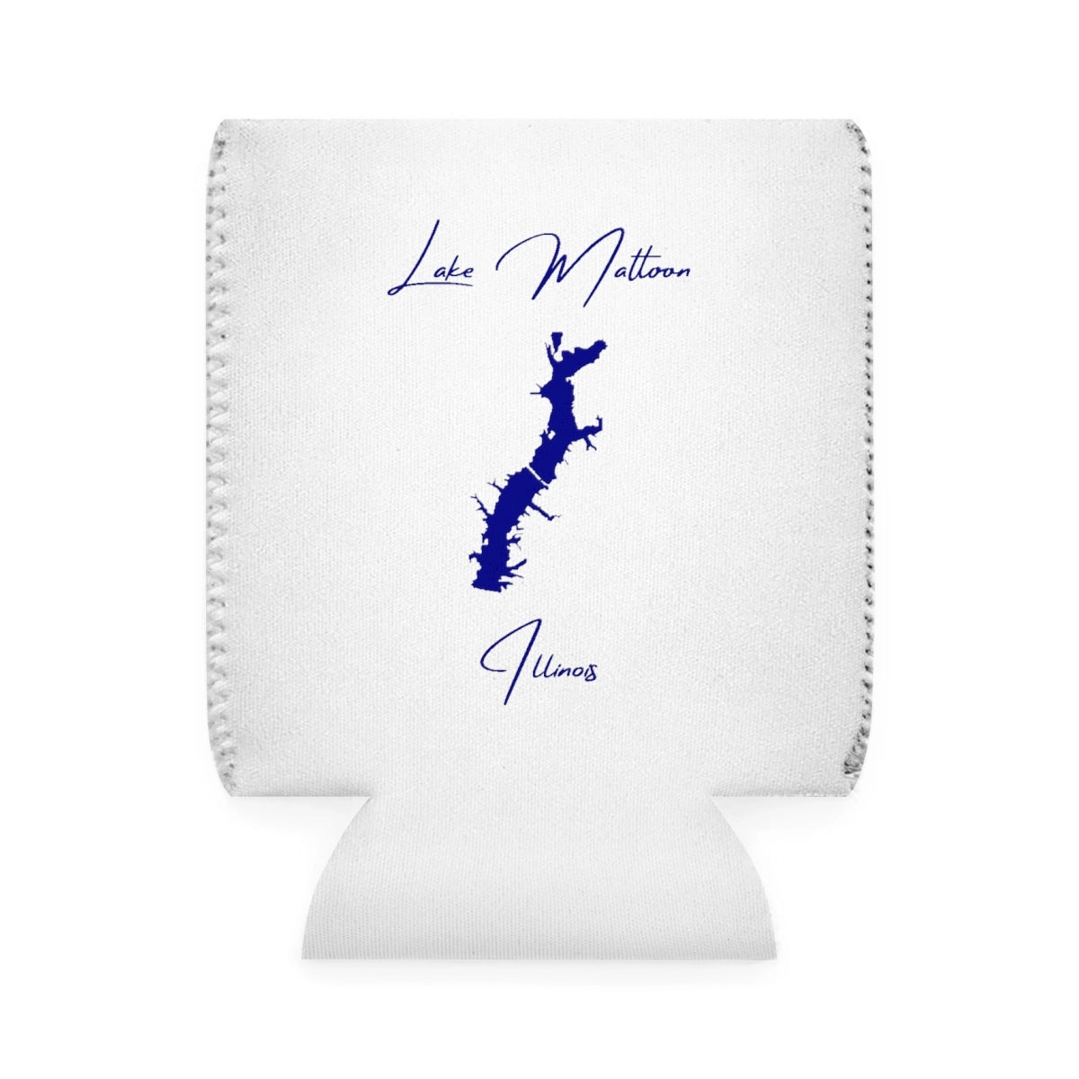 Illinois  Lake  Mattoon  Can  Koozie  front  position  view  from  front-1  white.webp