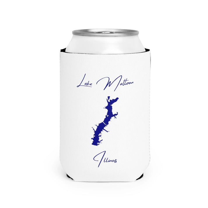 Illinois  Lake  Mattoon  Can  Koozie  front  position  view  from  front-2  white.webp