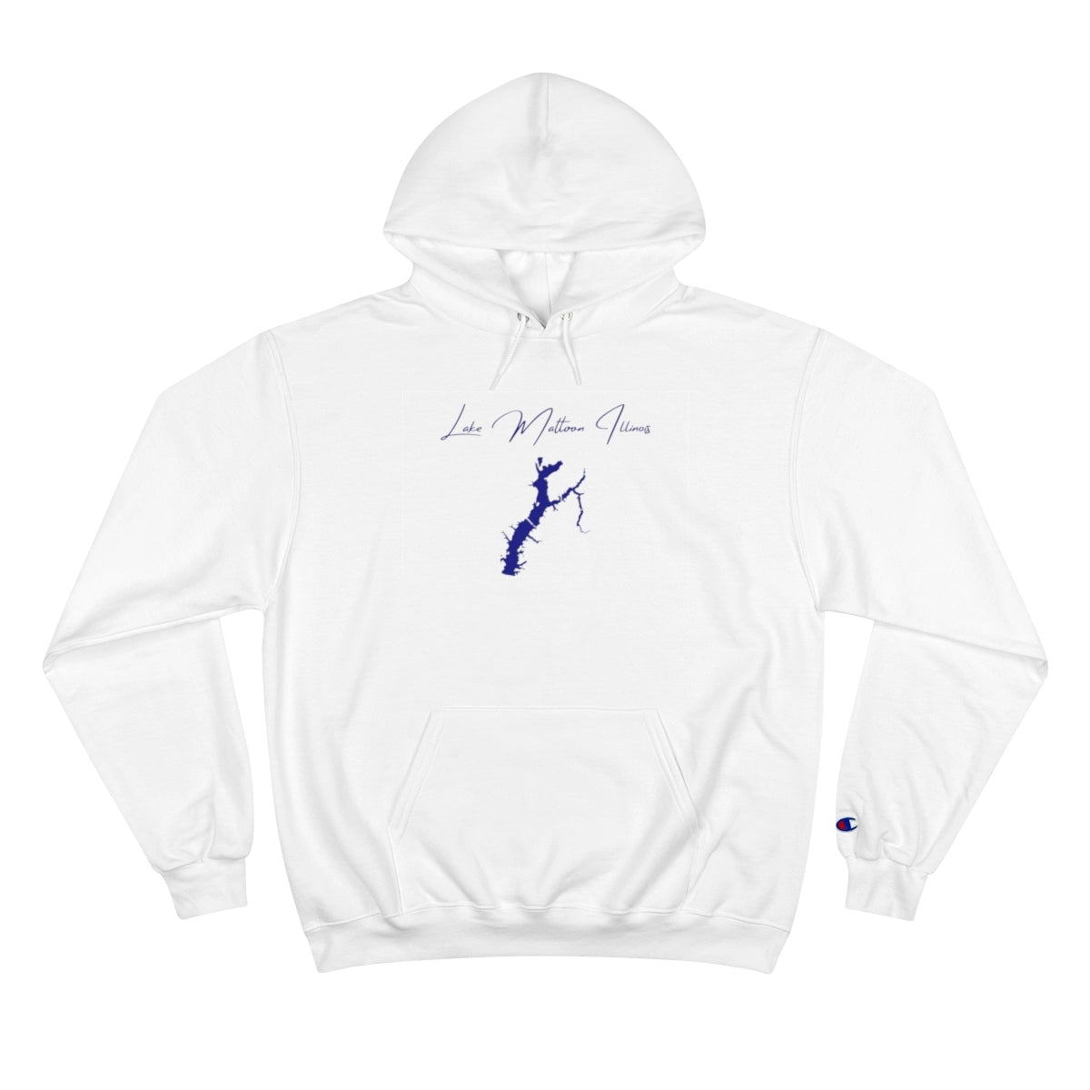 Illinois  Lake  Mattoon  Hoodie  front  position  view  from  front  white.webp