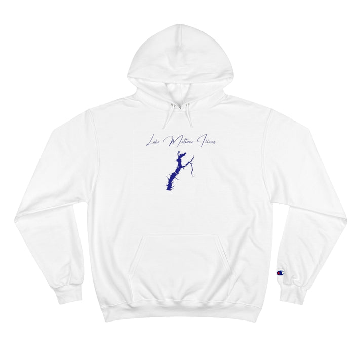 Illinois  Lake  Mattoon  Hoodie  front  position  view  from  front  white.webp