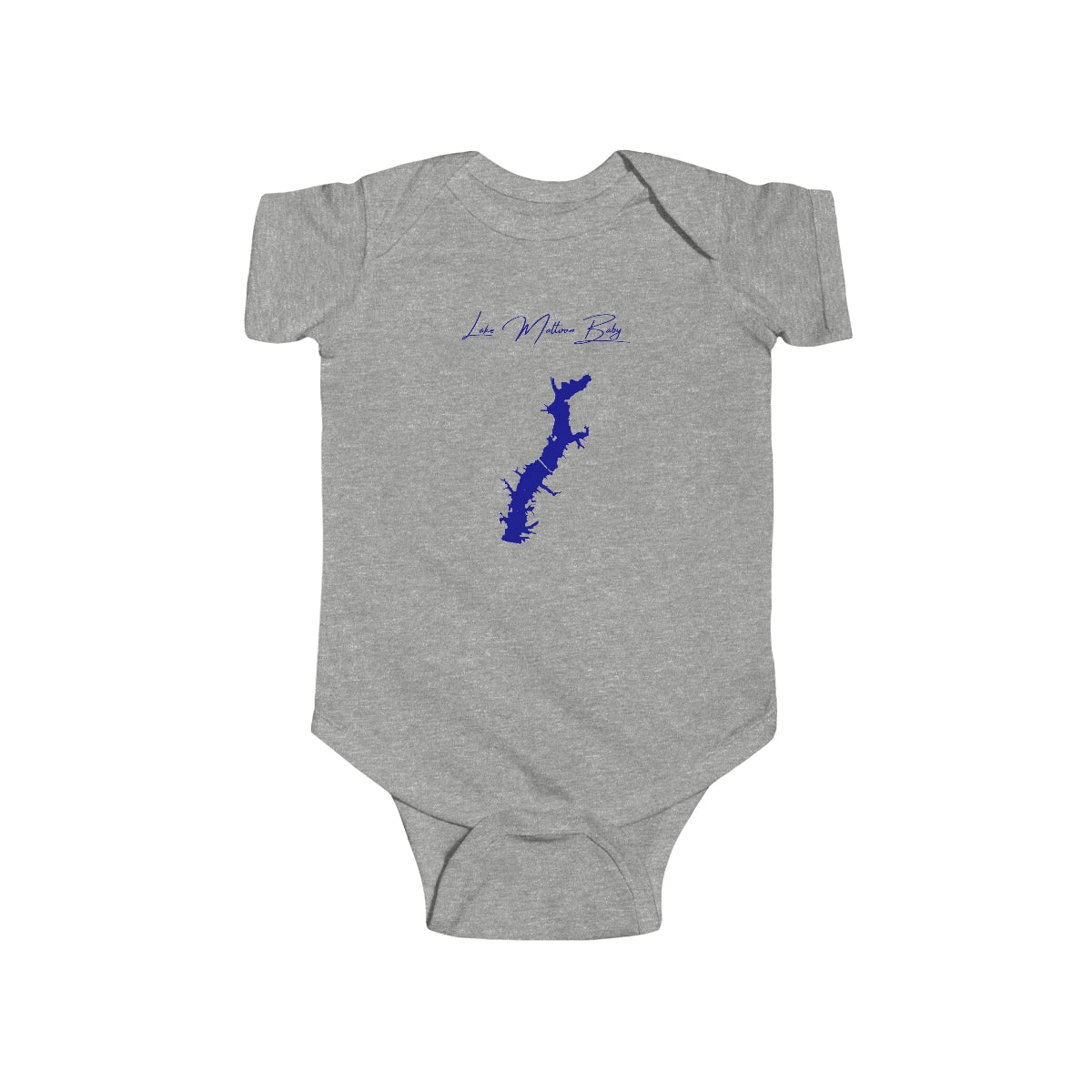 Illinois  Lake  Mattoon  Onesie  front  position  view  from  front  heather.webp