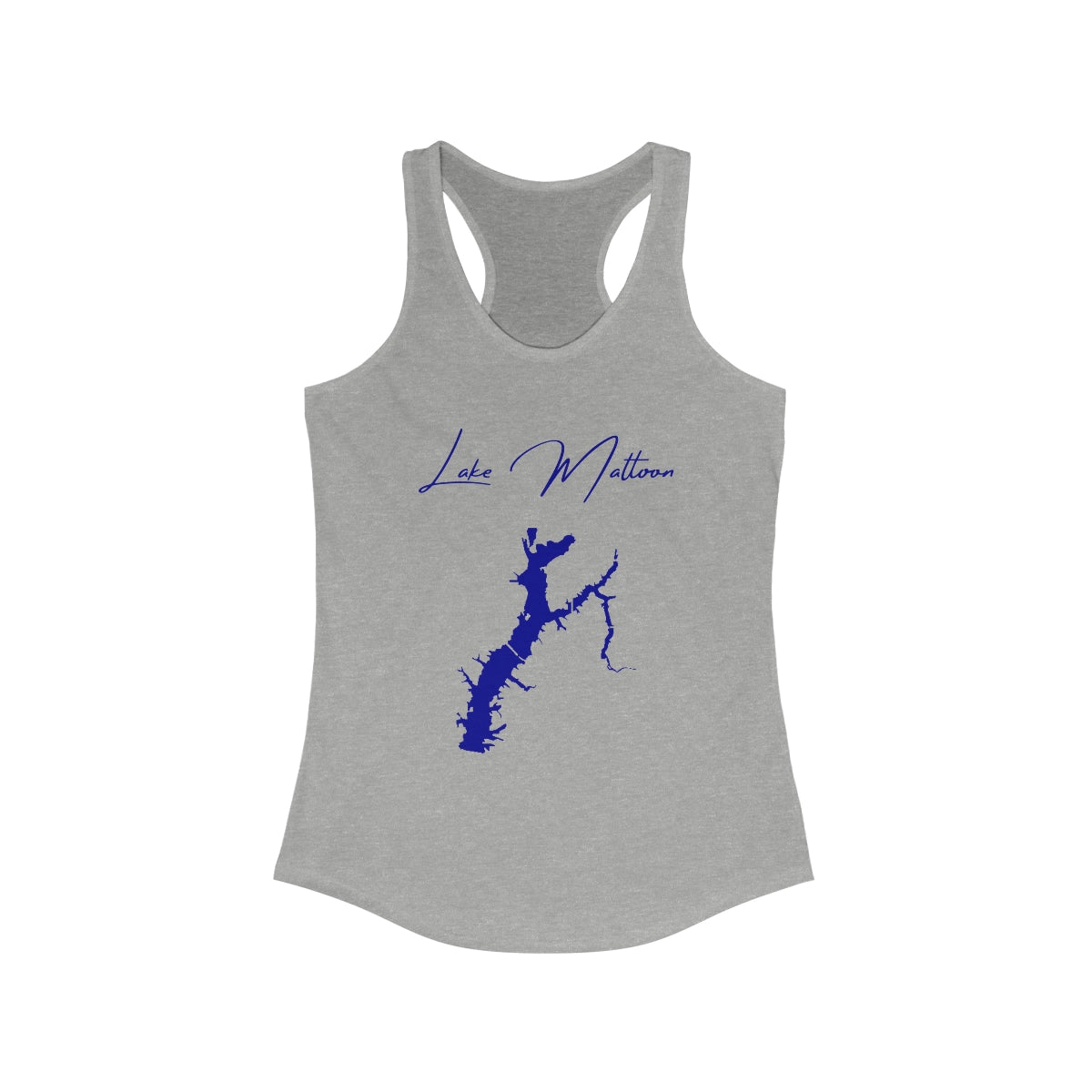 Illinois  Lake  Mattoon  Racerback-Tank  front  position  view  from  front  heather  grey.webp