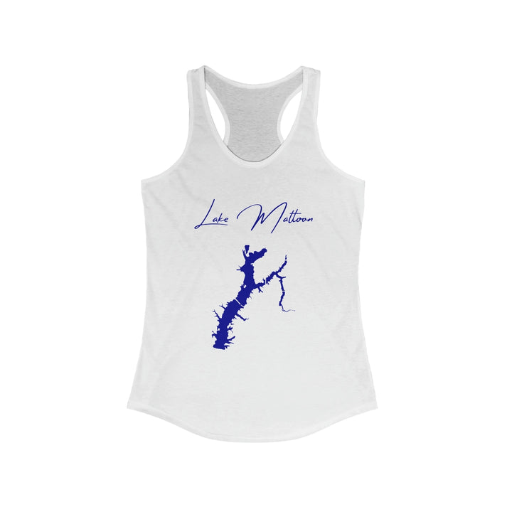 Illinois  Lake  Mattoon  Racerback-Tank  front  position  view  from  front  solid  white.webp