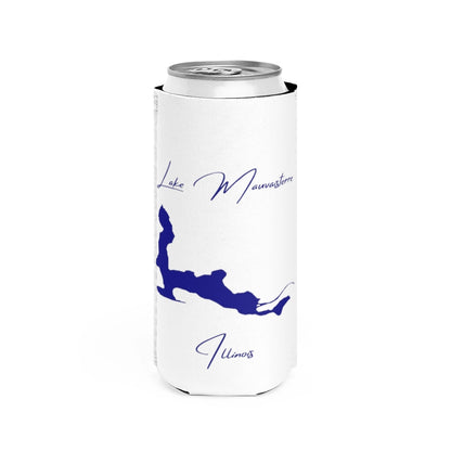 Illinois  Lake  Mauvaisterre  Slim  Can  Koozie  front  position  view  from  front  white.webp