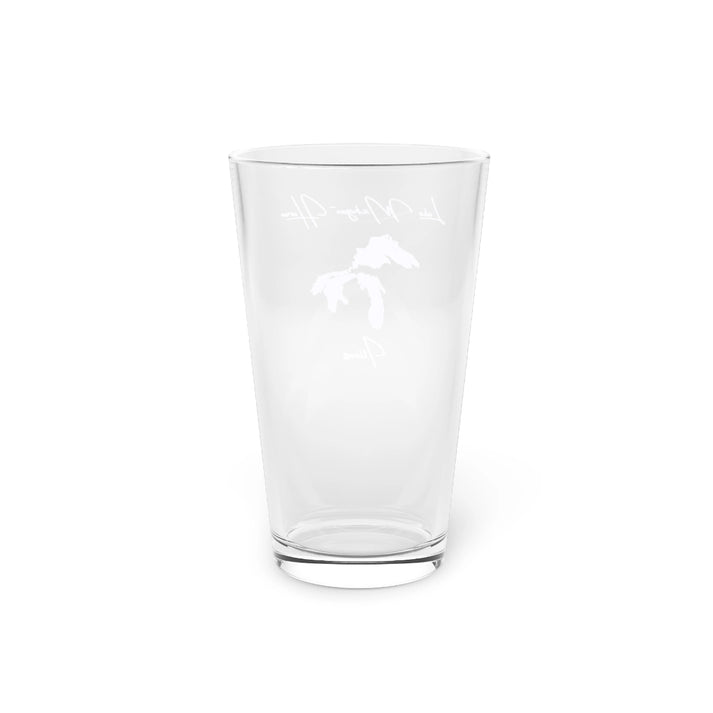 Illinois  Lake  Michigan-Huron  16oz  Pint  Glass  front  position  view  from  back  16oz.webp