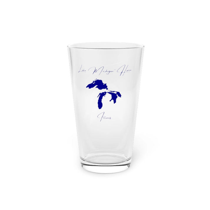 Illinois  Lake  Michigan-Huron  16oz  Pint  Glass  front  position  view  from  front  16oz.webp