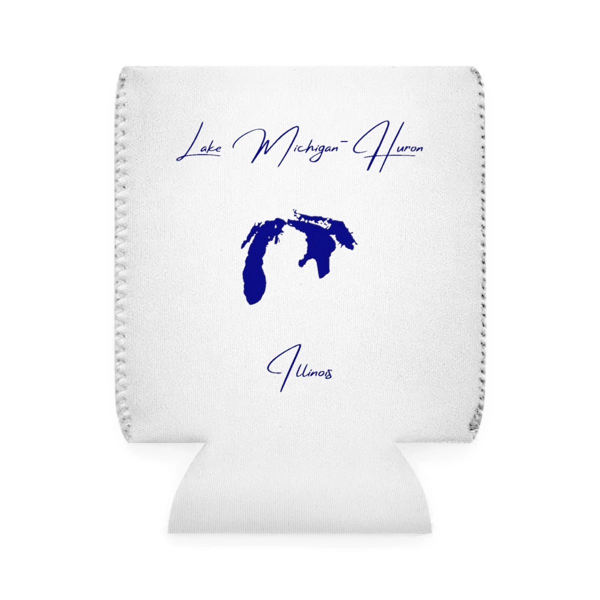 Illinois  Lake  Michigan-Huron  Can  Koozie  front  position  view  from  front-1  white.webp