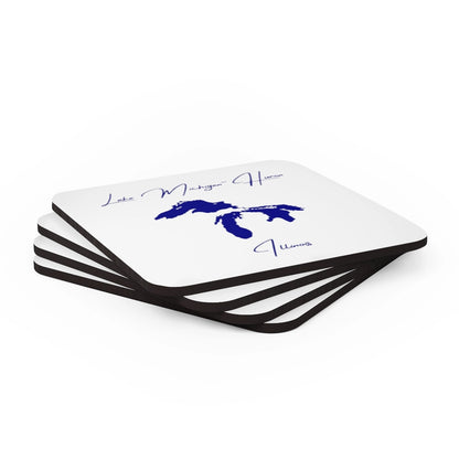 Illinois  Lake  Michigan-Huron  Coaster  Set  front  position  view  from  stacked  3.75  x  3.75.webp