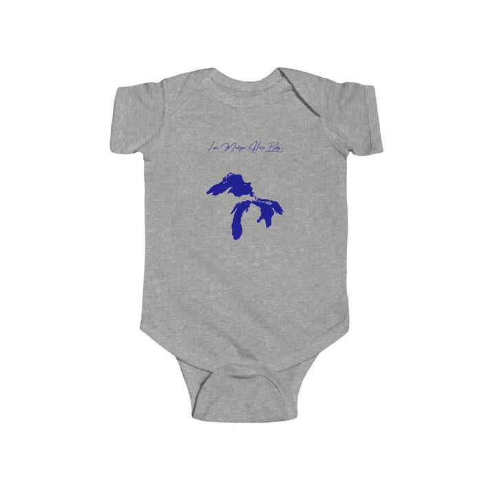 Illinois  Lake  Michigan-Huron  Onesie  front  position  view  from  front  heather.webp