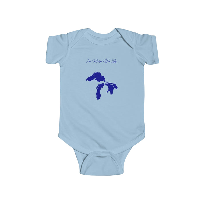 Illinois  Lake  Michigan-Huron  Onesie  front  position  view  from  front  light  blue.webp