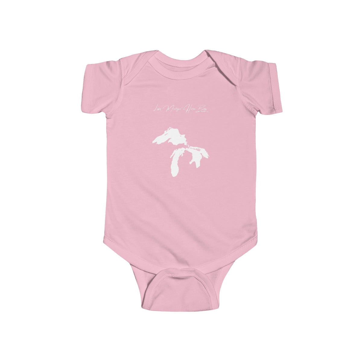 Illinois  Lake  Michigan-Huron  Onesie  front  position  view  from  front  pink.webp