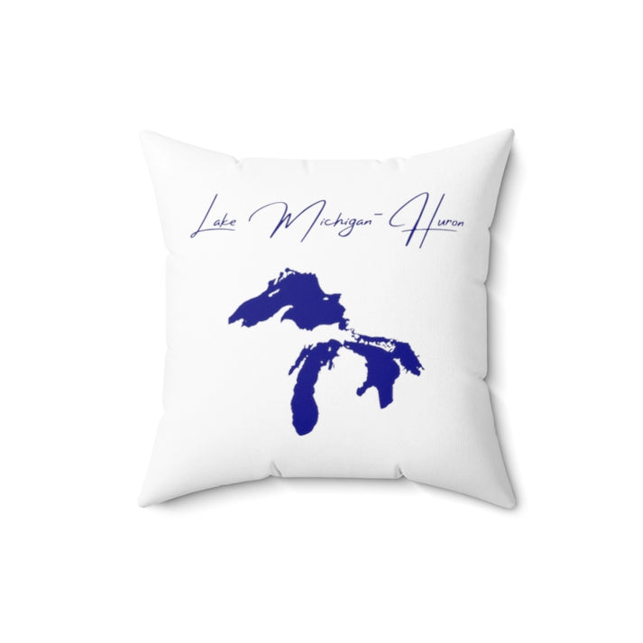 Illinois  Lake  Michigan-Huron  Pillow  front  position  view  from  back  16  x  16.webp