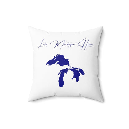 Illinois  Lake  Michigan-Huron  Pillow  front  position  view  from  front  16  x  16.webp