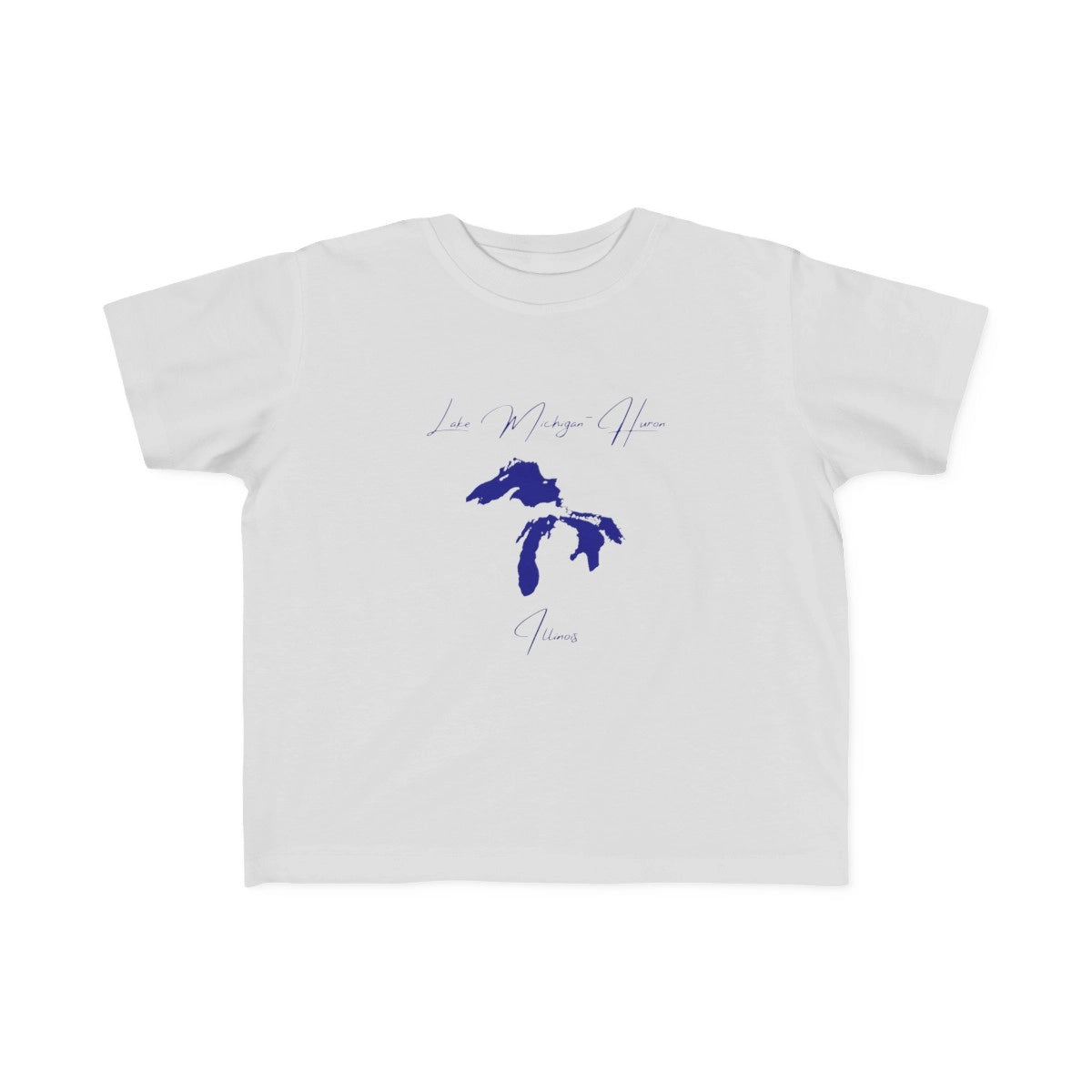 Illinois  Lake  Michigan-Huron  Toddler  T-shirt  front  position  view  from  front  silver.webp