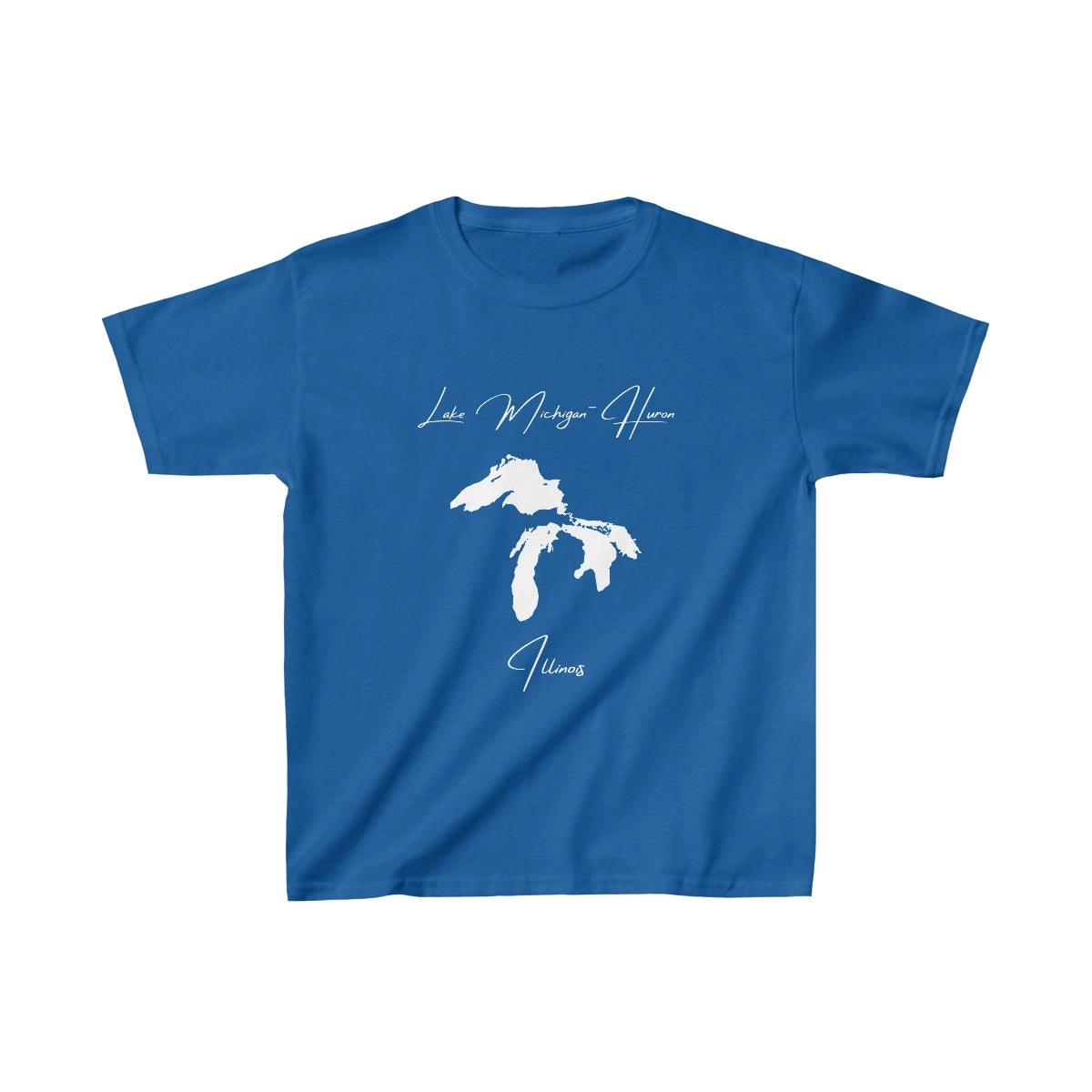 Illinois  Lake  Michigan-Huron  Youth  T-shirt  front  position  view  from  front  royal.webp