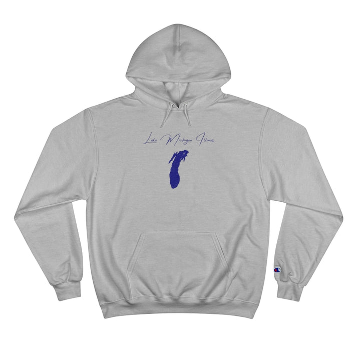 Illinois  Lake  Michigan  Hoodie  front  position  view  from  front  light  steel.webp