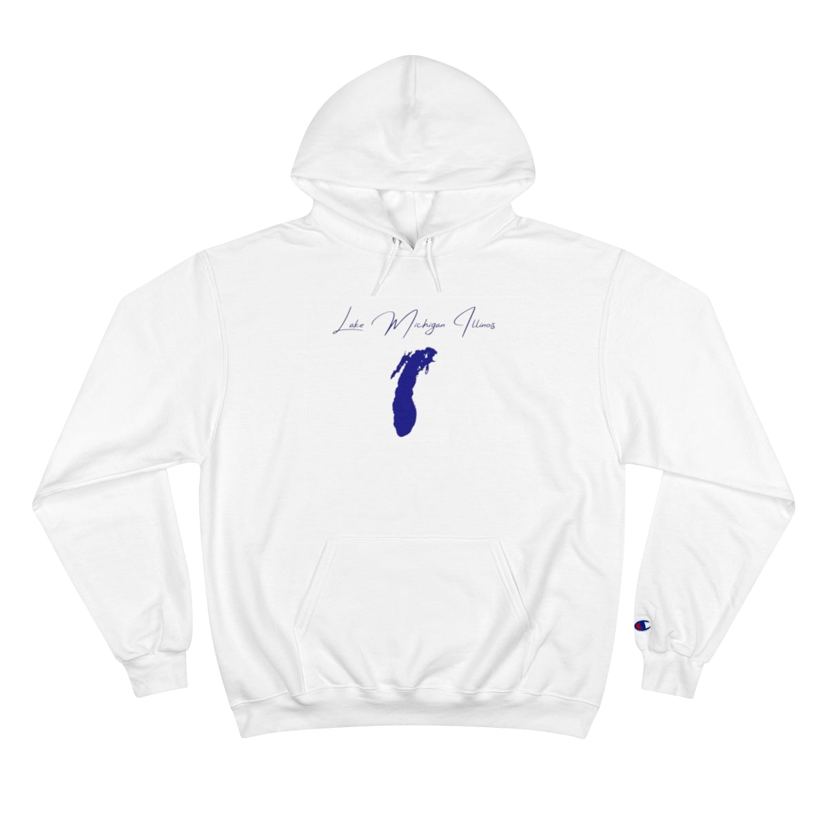 Illinois  Lake  Michigan  Hoodie  front  position  view  from  front  white.webp