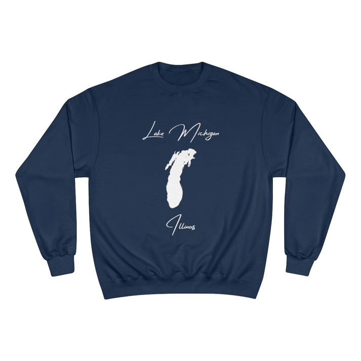 Illinois  Lake  Michigan  Sweatshirt  front  position  view  from  front  navy.webp